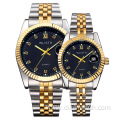 Brand Watches WLISTH Couple Stainless Steel Quartz Luxury Lover's Watch Fine Gift Calendar Rhinestone Wristwatch For Husband Dad